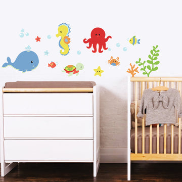 Adesivo de Parede Infantil - KIT FUNDO DO MAR MENINO